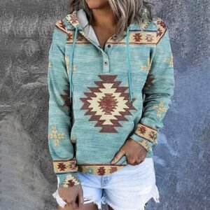 Blue Print Long Sleeve Sweatshirt