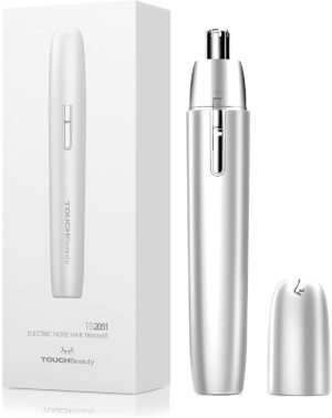 TOUCHBeauty Battery Powered Ear and Nose Hair Trimmer for Women, Portable Battery Powered Trimmer, Mini Painless Design for Sensitive Skin, Easy Clean & Travel Friendly