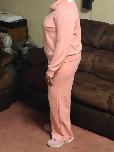 🔥Final Day Clearance!🛒Women's 2 Piece Outfits Casual Lapel Half Zip Sweatshirts And Wide Leg Pants Tracksuit Sets🔥8-PACK ONLY $28🔥 photo review