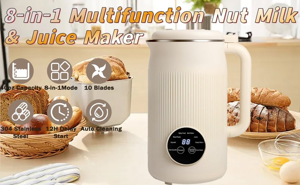8-in-1 Multifunction Nut Milk & Juice Maker