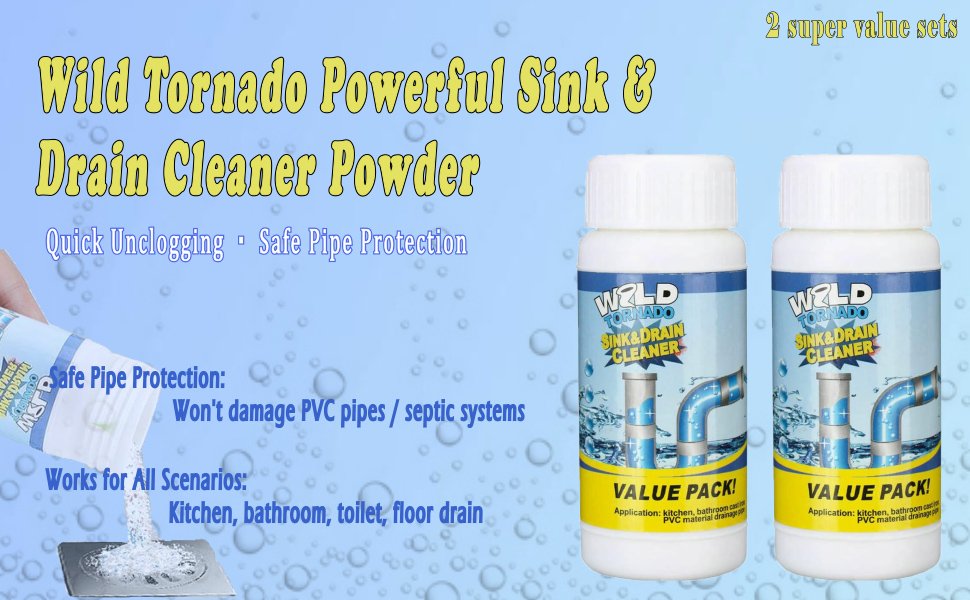 Powerful Sink and Drain Cleaner Powder Cleaning