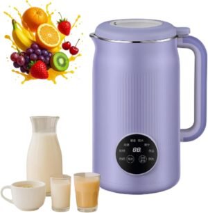 The 8-in-1 Multifunction Nut Milk & Juice Maker,Nut Milk Maker Blender, Automatic Soybean Machine, Keep Warm for Nuts, Oat & Soy Milks (White)