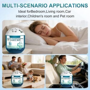 2Pcs Indoor Air Purification Dust Removal Magic Box,Multi-Functional Air Magic Box,Automatic Dust Collection Air Box for Home,Odor Eliminator Air Freshener,Automatic Air Essence Box for Home,Bathroom